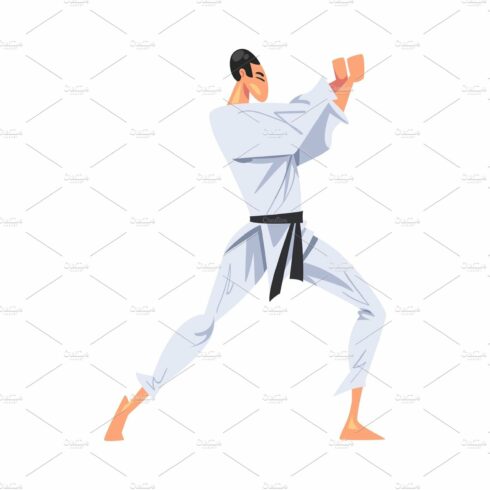 Man Karate Fighter Character in cover image.