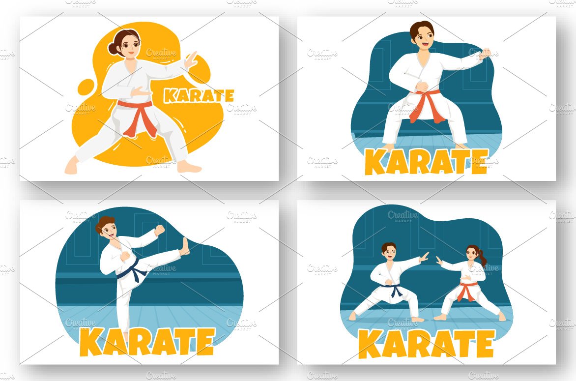 11 Karate Martial Arts Illustration preview image.