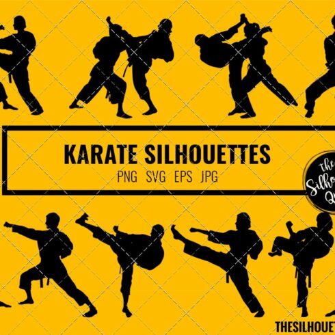 Karate silhouette vector cover image.