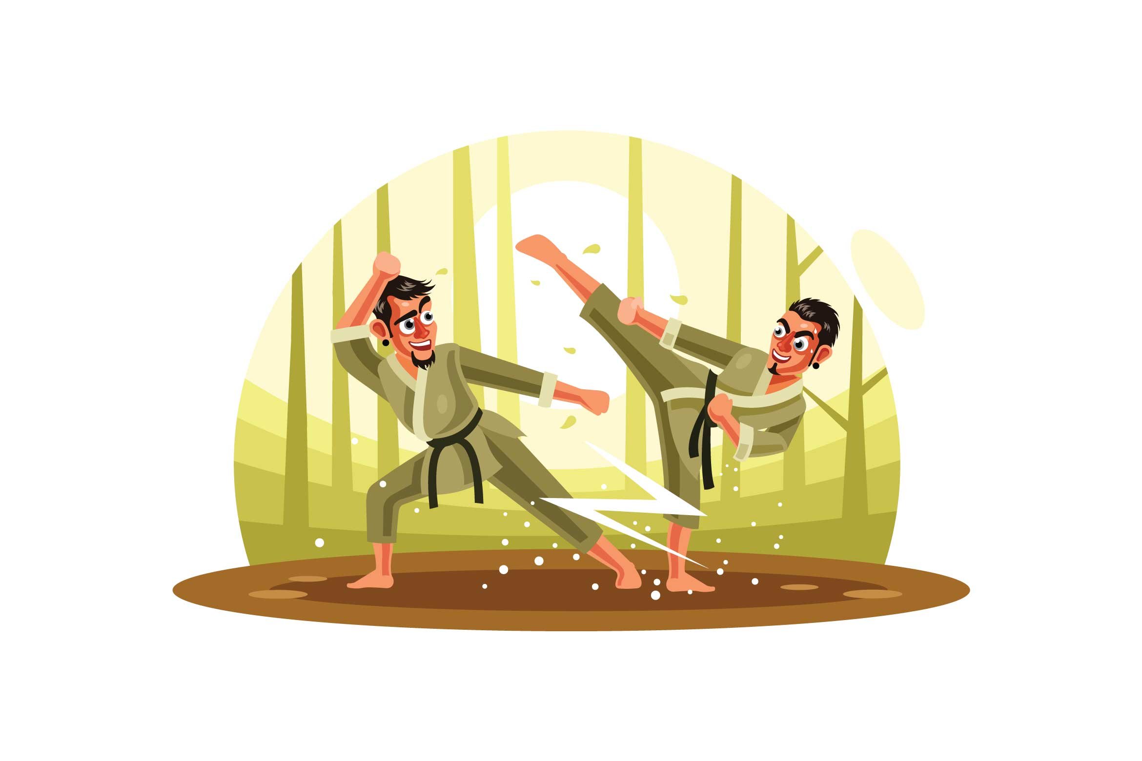 Karate Fighter Vector Illustration cover image.
