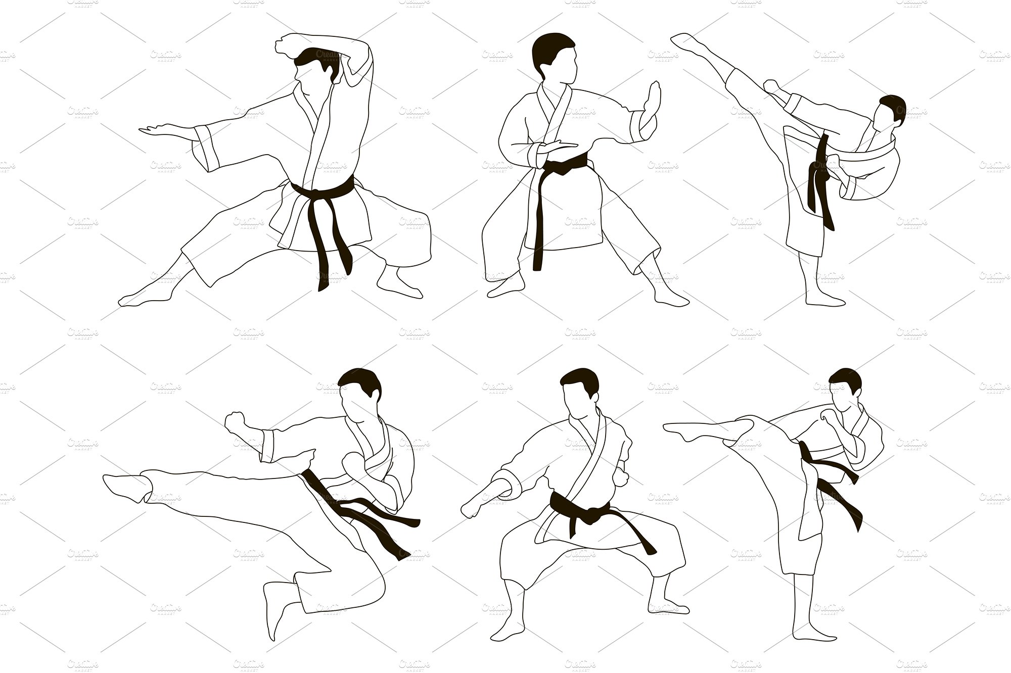Karate icon set cover image.