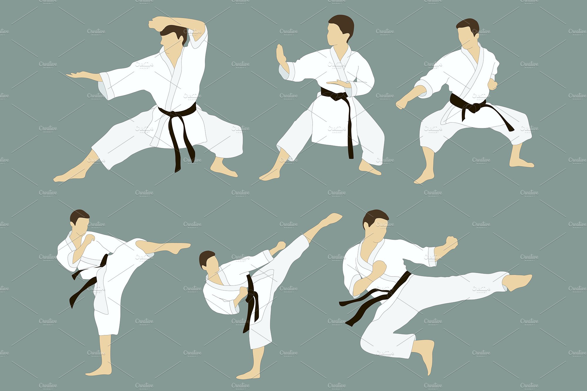 Karate icon set cover image.