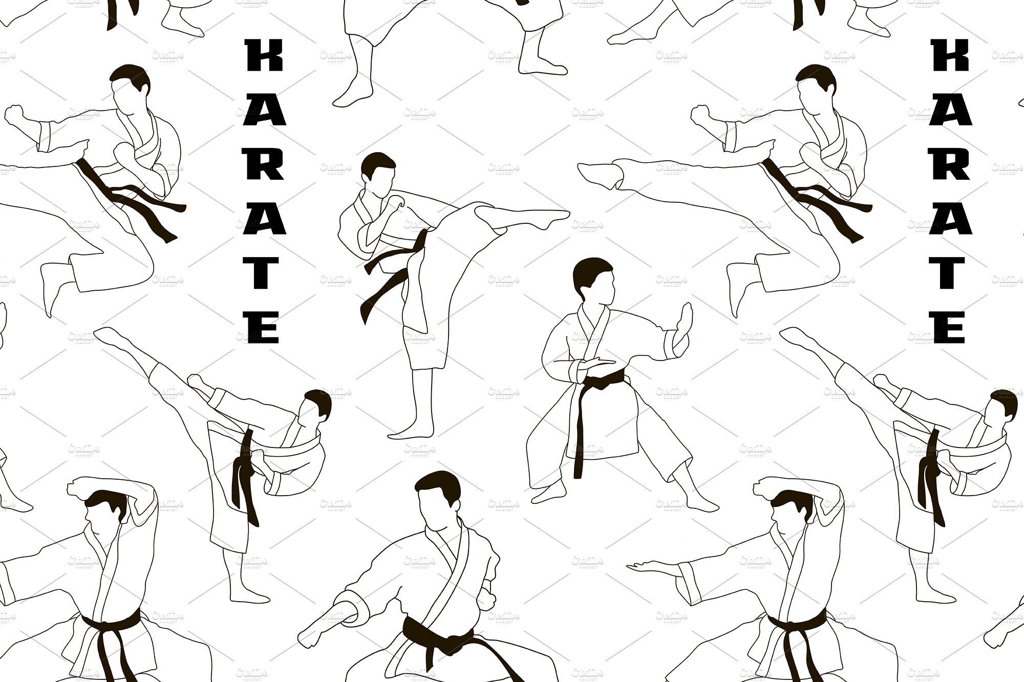 Karate set pattern – MasterBundles