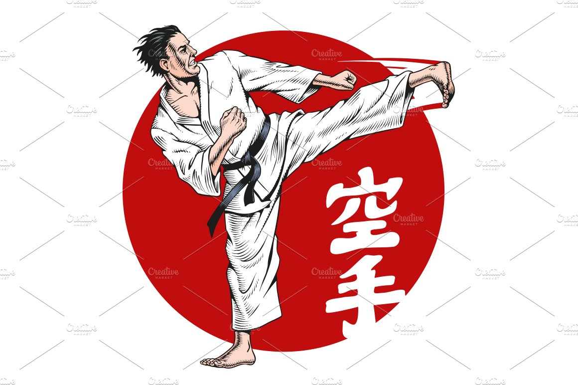 Karate kick, martial arts cover image.