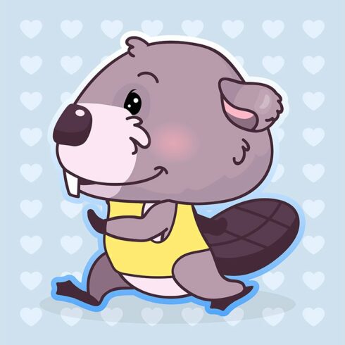 Cute beaver kawaii character cover image.