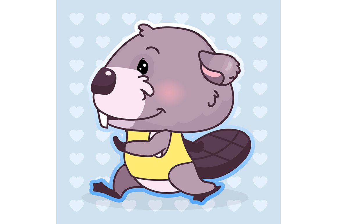 Cute beaver kawaii character cover image.