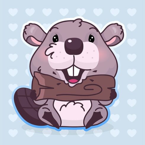 Cute beaver kawaii character cover image.