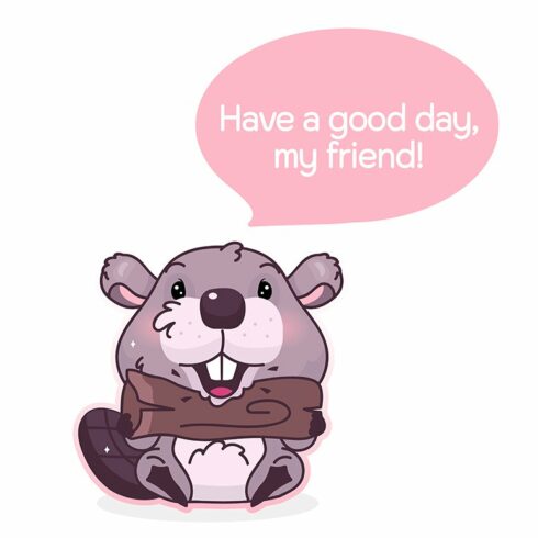 Cute beaver cartoon character cover image.