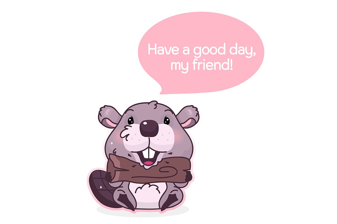 Cute beaver cartoon character cover image.