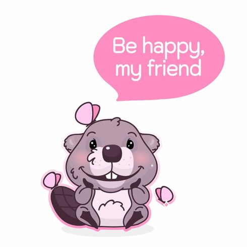 Cute beaver cartoon character cover image.