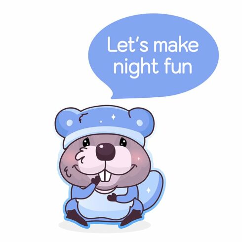 Cute beaver cartoon character cover image.