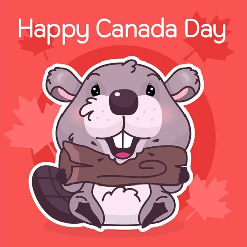 Cute beaver canadian symbol cover image.