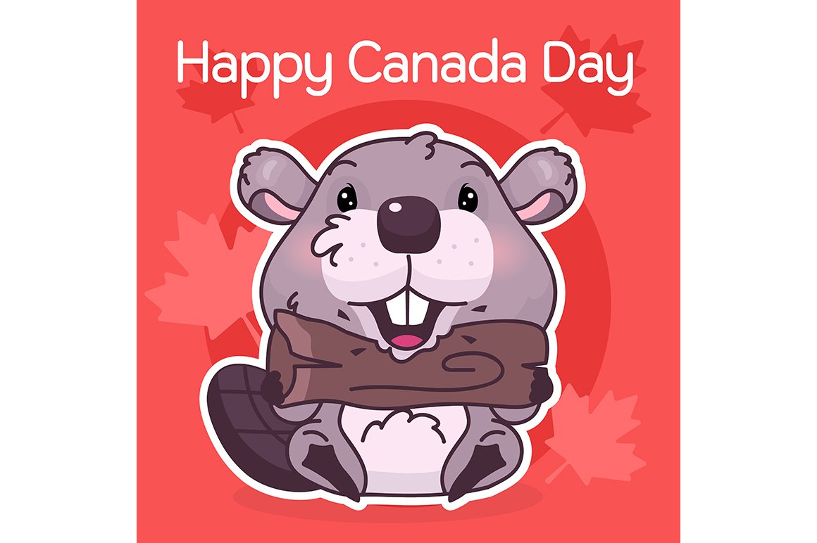 Cute beaver canadian symbol cover image.