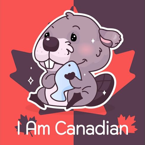 Cute beaver Canada symbol cover image.