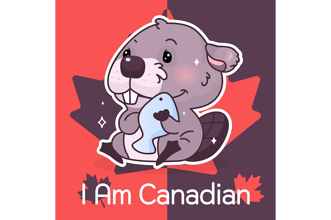 Cute beaver Canada symbol cover image.