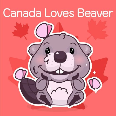 Cute beaver canadian symbol cover image.