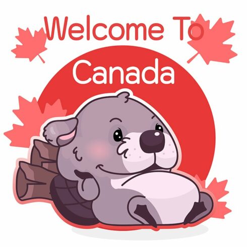 Cute lazy beaver canadian symbol cover image.