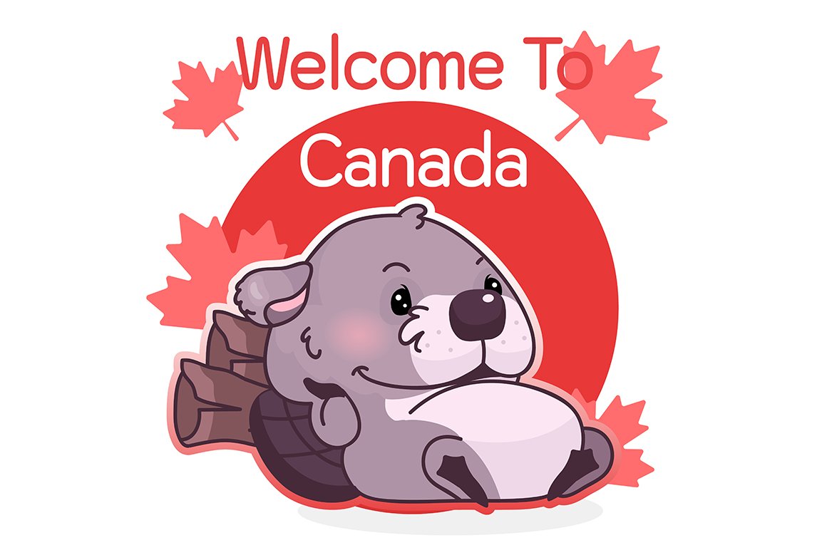 Cute lazy beaver canadian symbol cover image.