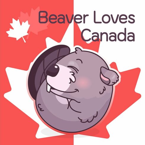 Cute beaver canadian symbol cover image.