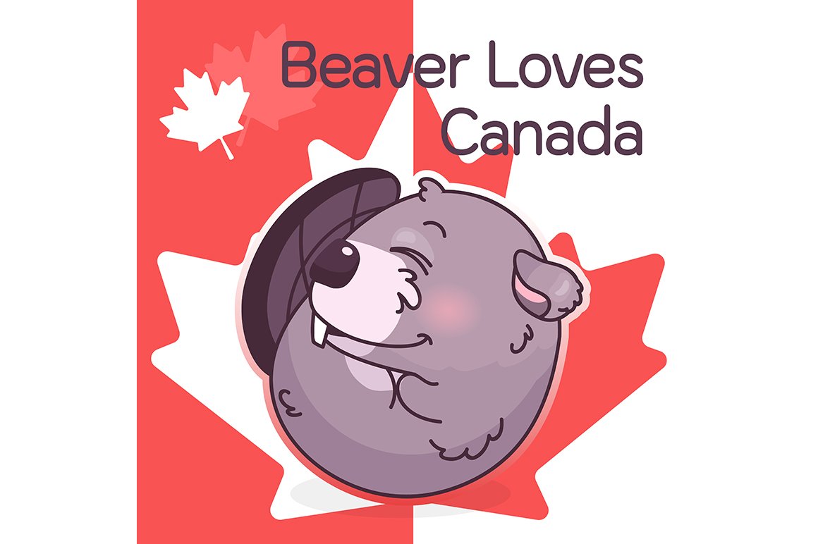 Cute beaver canadian symbol cover image.