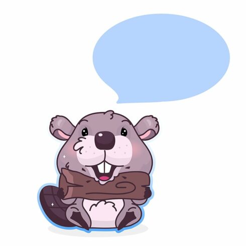 Cute beaver cartoon character cover image.