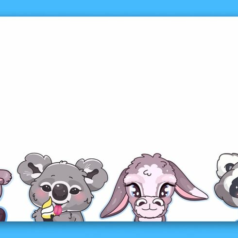 Cute animals characters frame cover image.