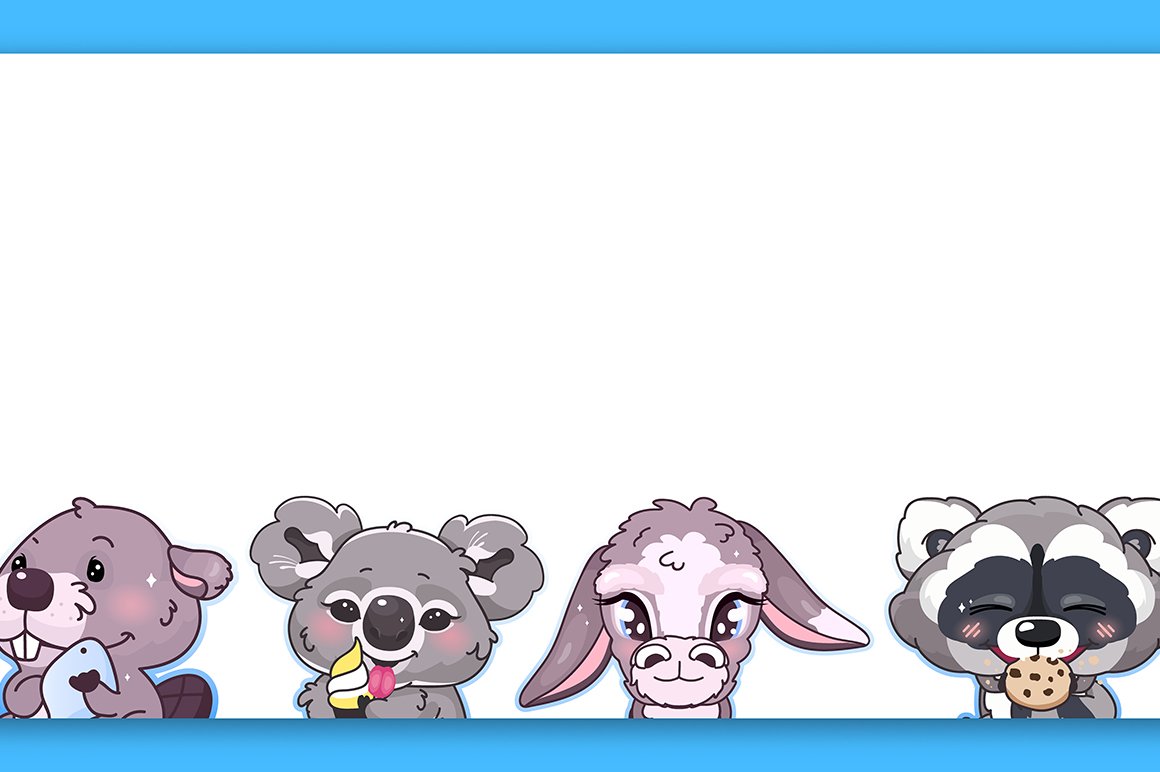 Cute animals characters frame cover image.