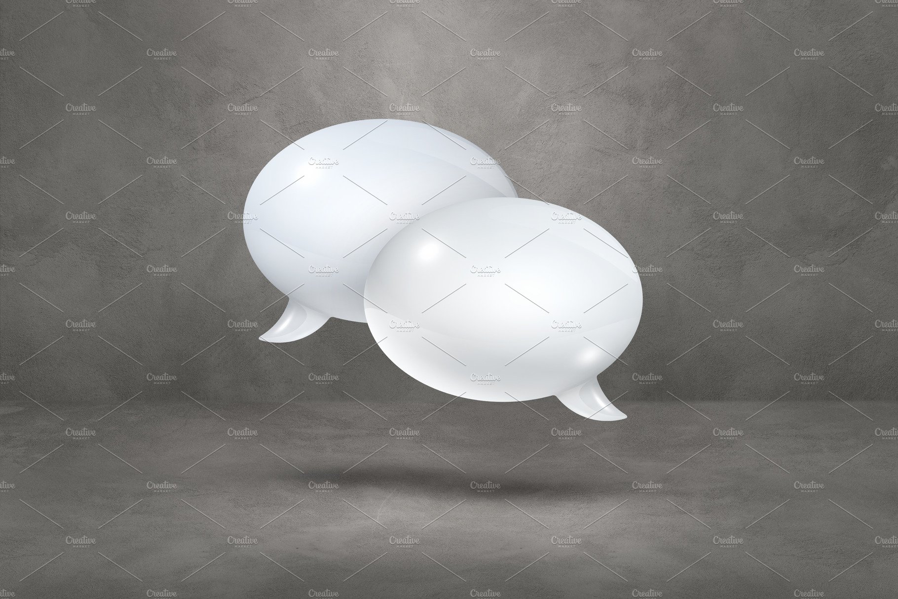 White speech bubbles on grey background cover image.