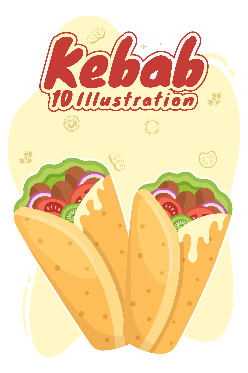 10 Kebab Food Illustration pinterest preview image.