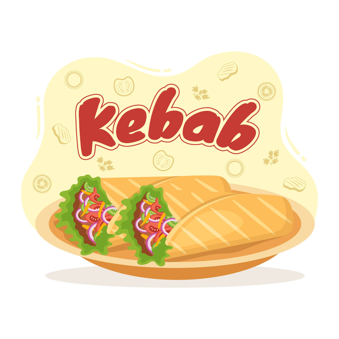 10 Kebab Food Illustration preview image.