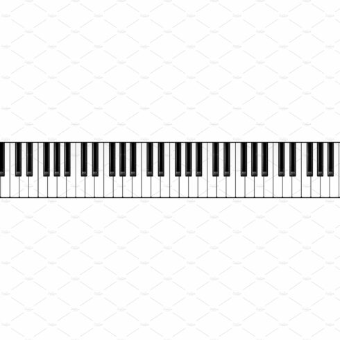 Realistic piano keys. Musical cover image.