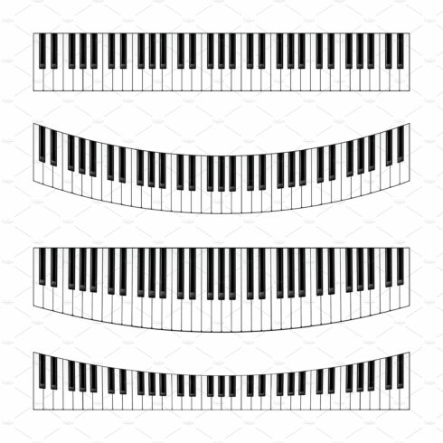 Realistic piano keys set. Musical cover image.