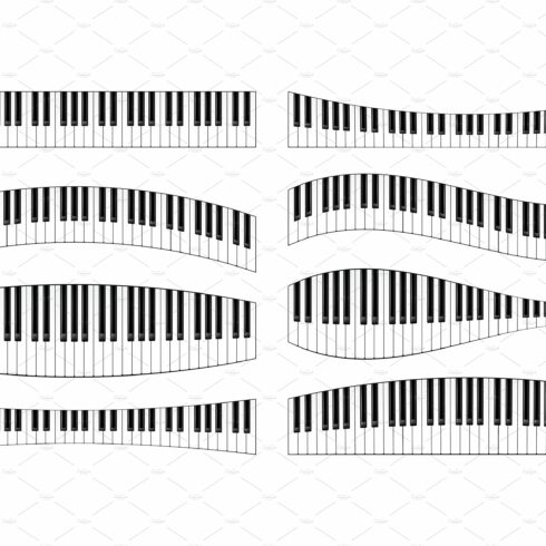 Realistic piano keys set. Musical cover image.