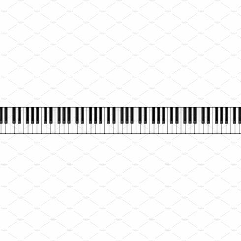 Realistic piano keys. Musical cover image.