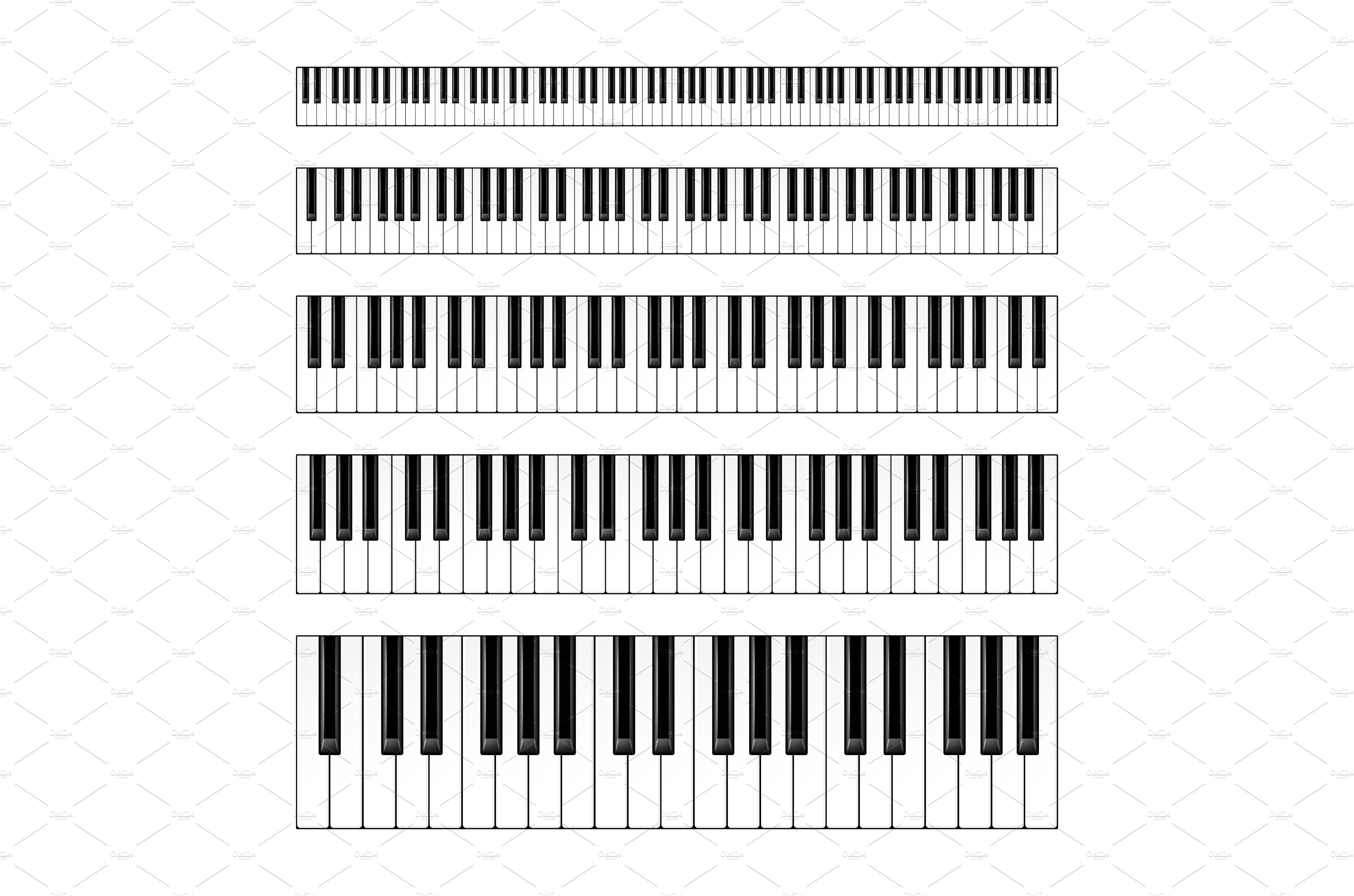 Realistic piano keys set. Musical cover image.