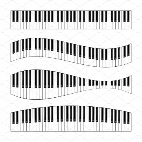 Realistic piano keys set. Musical cover image.