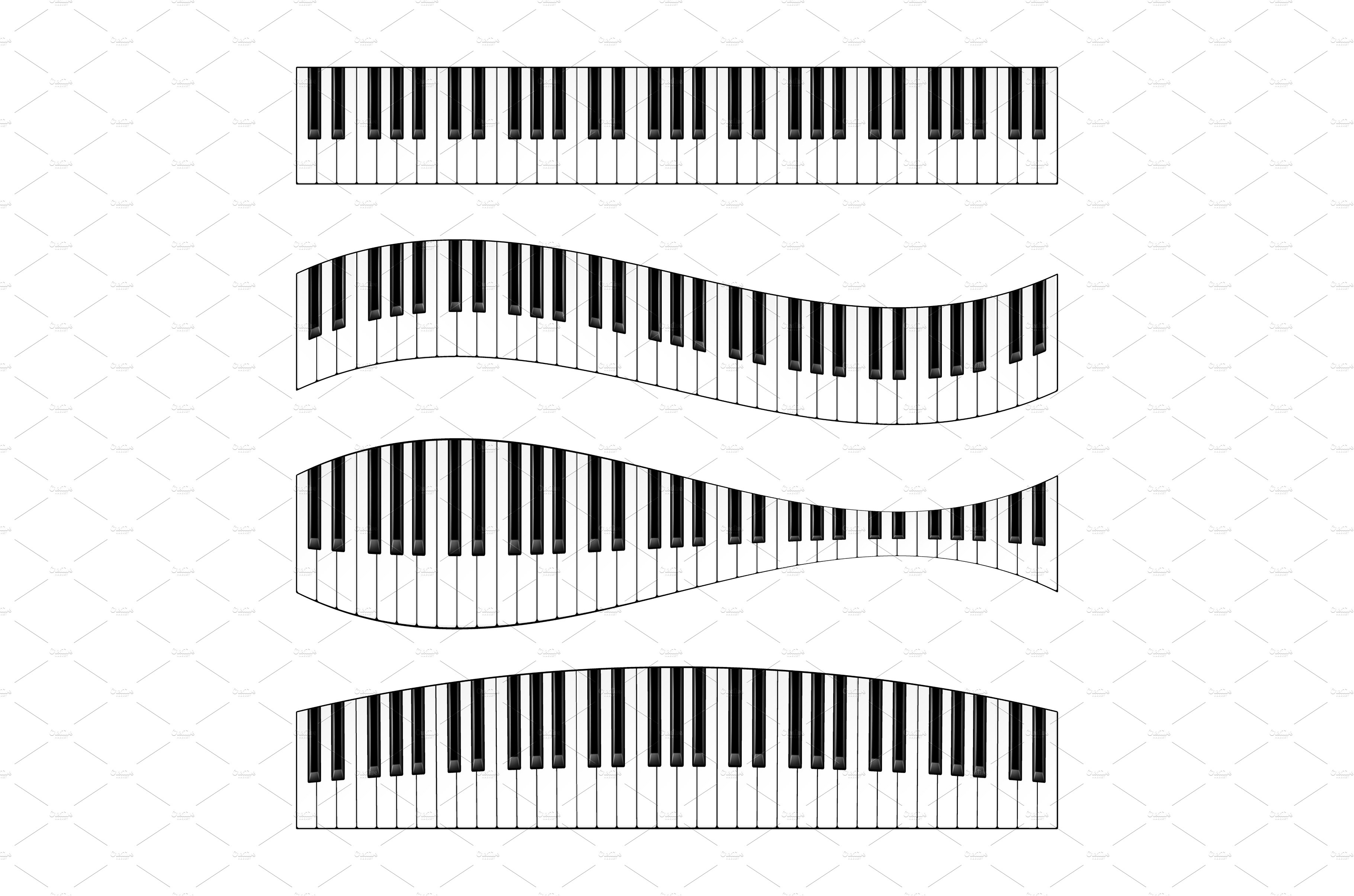 Realistic piano keys set. Musical cover image.