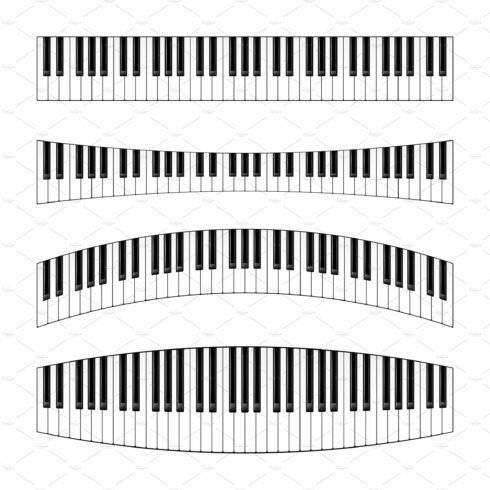 Realistic piano keys set. Musical cover image.