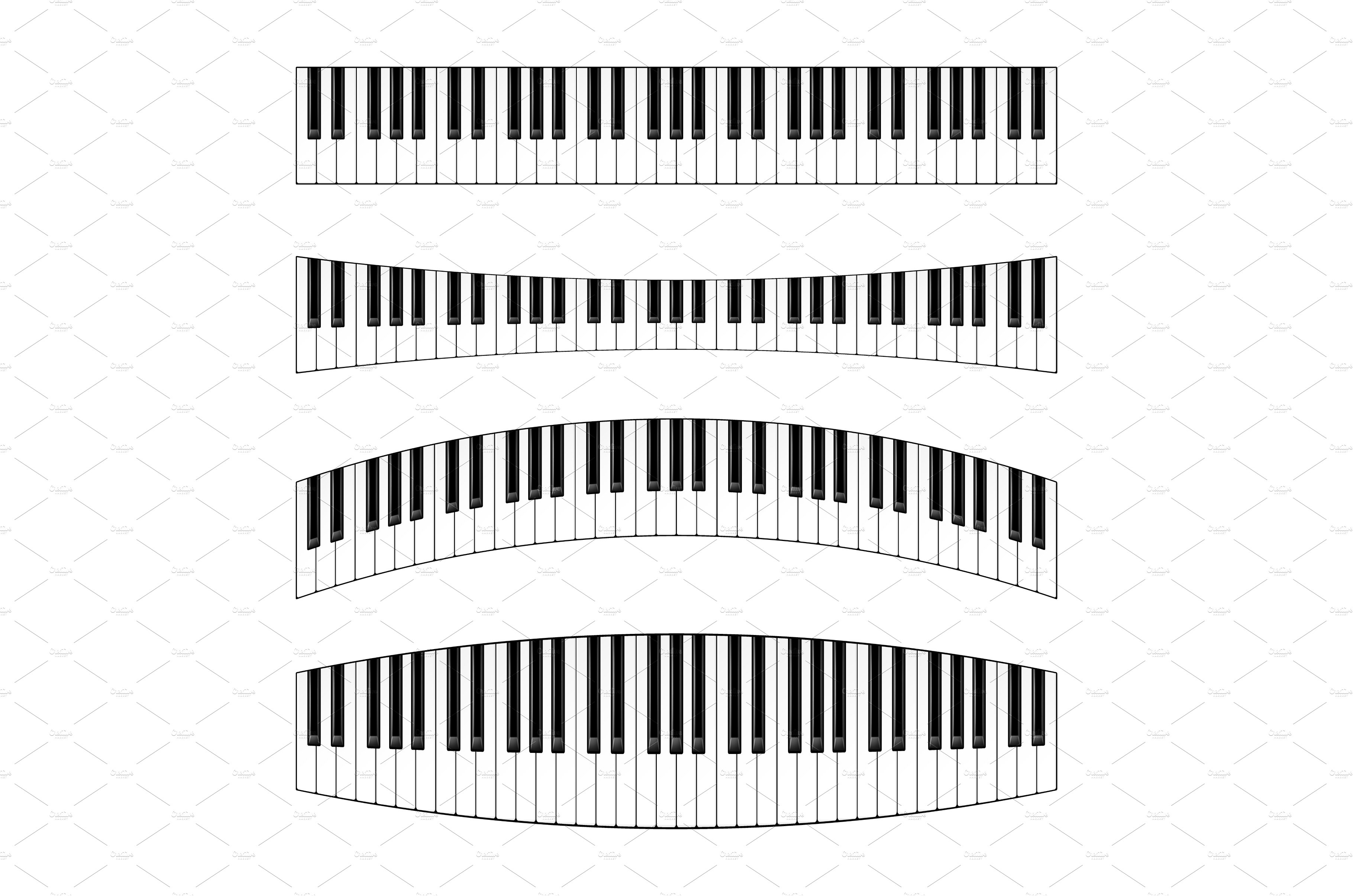 Realistic piano keys set. Musical cover image.