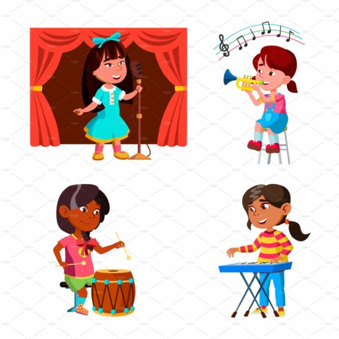 Kids Girls Playing Music Orchestra cover image.