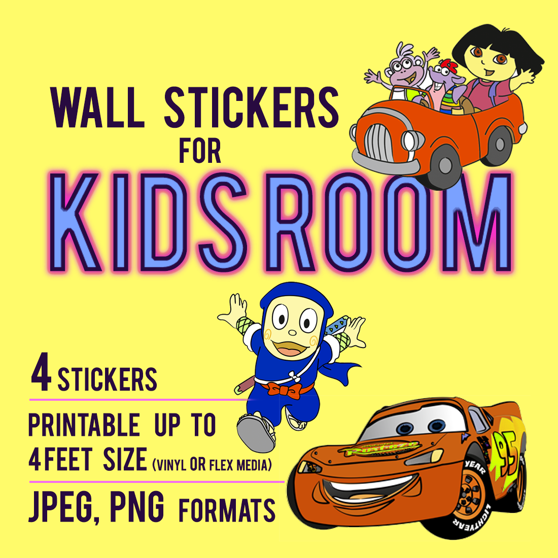 Kids Room Sticker designs preview image.
