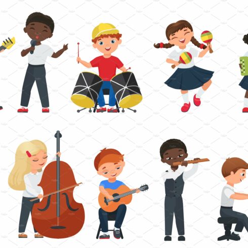 Children kids musician set cover image.