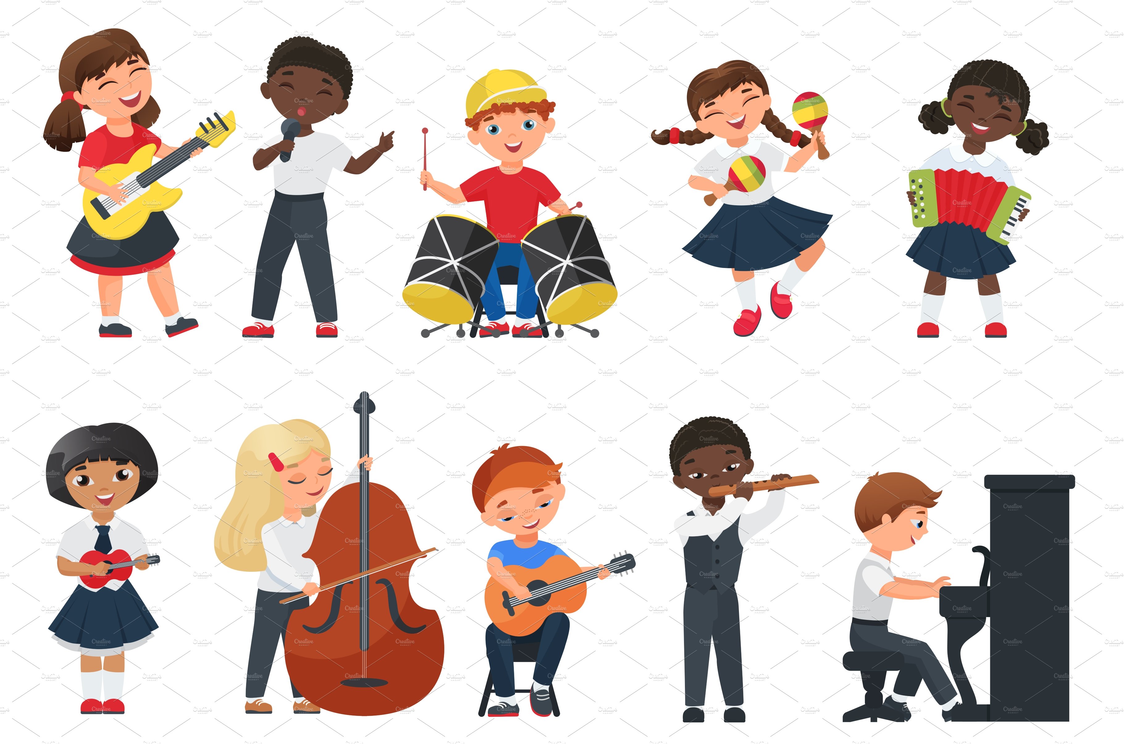 Children kids musician set cover image.