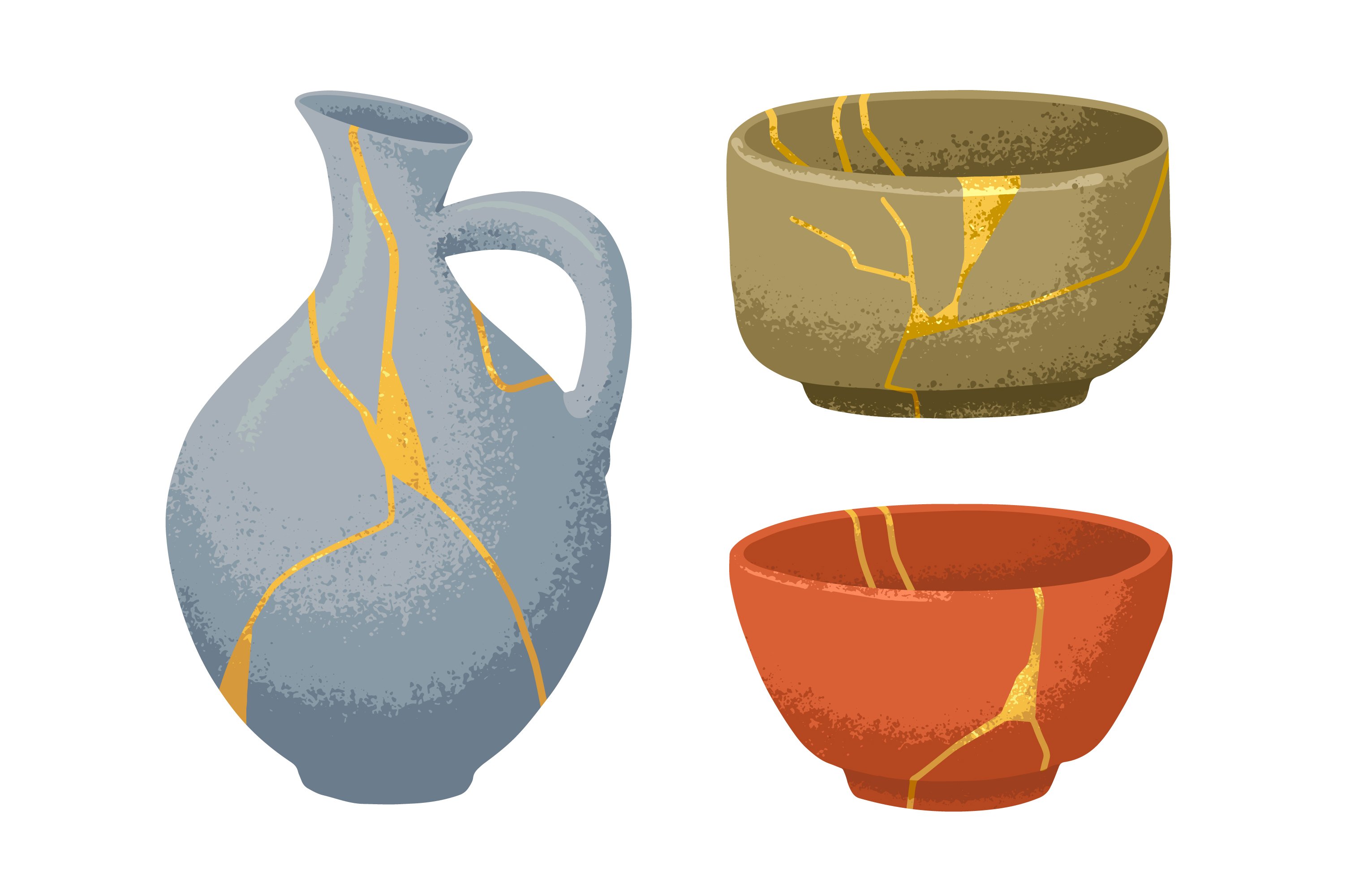 Kintsugi ceramic pottery set – MasterBundles