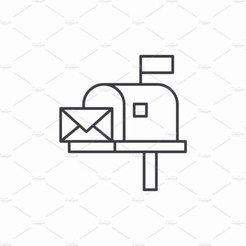 Mailbox line icon concept. Mailbox cover image.