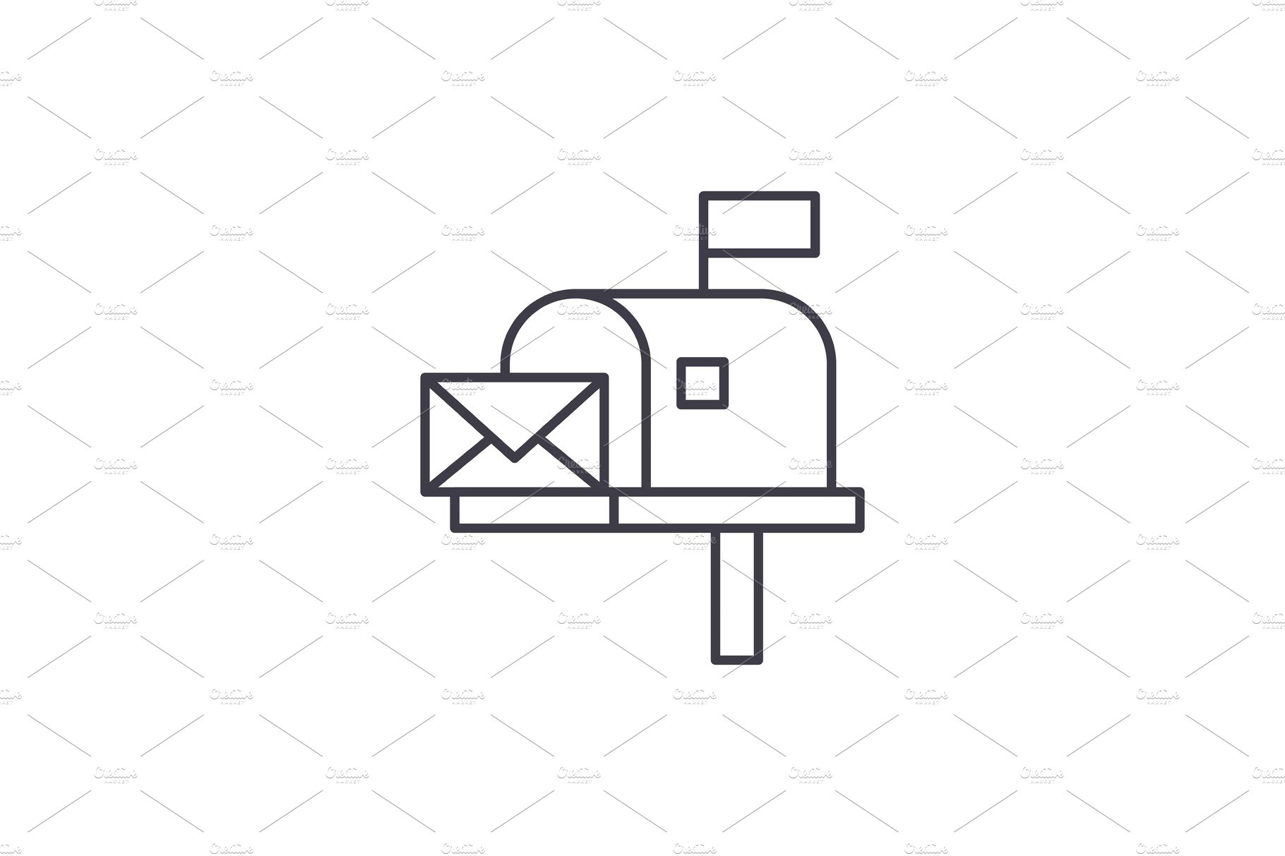 Mailbox line icon concept. Mailbox cover image.