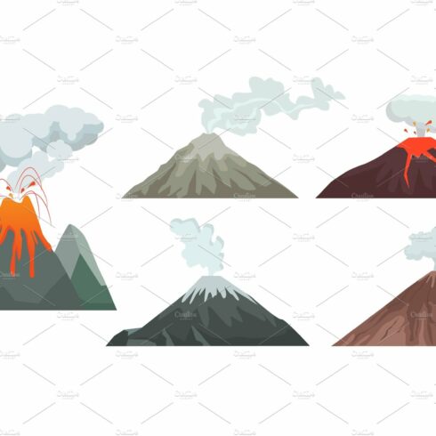 volcano. big mountains hills and cover image.