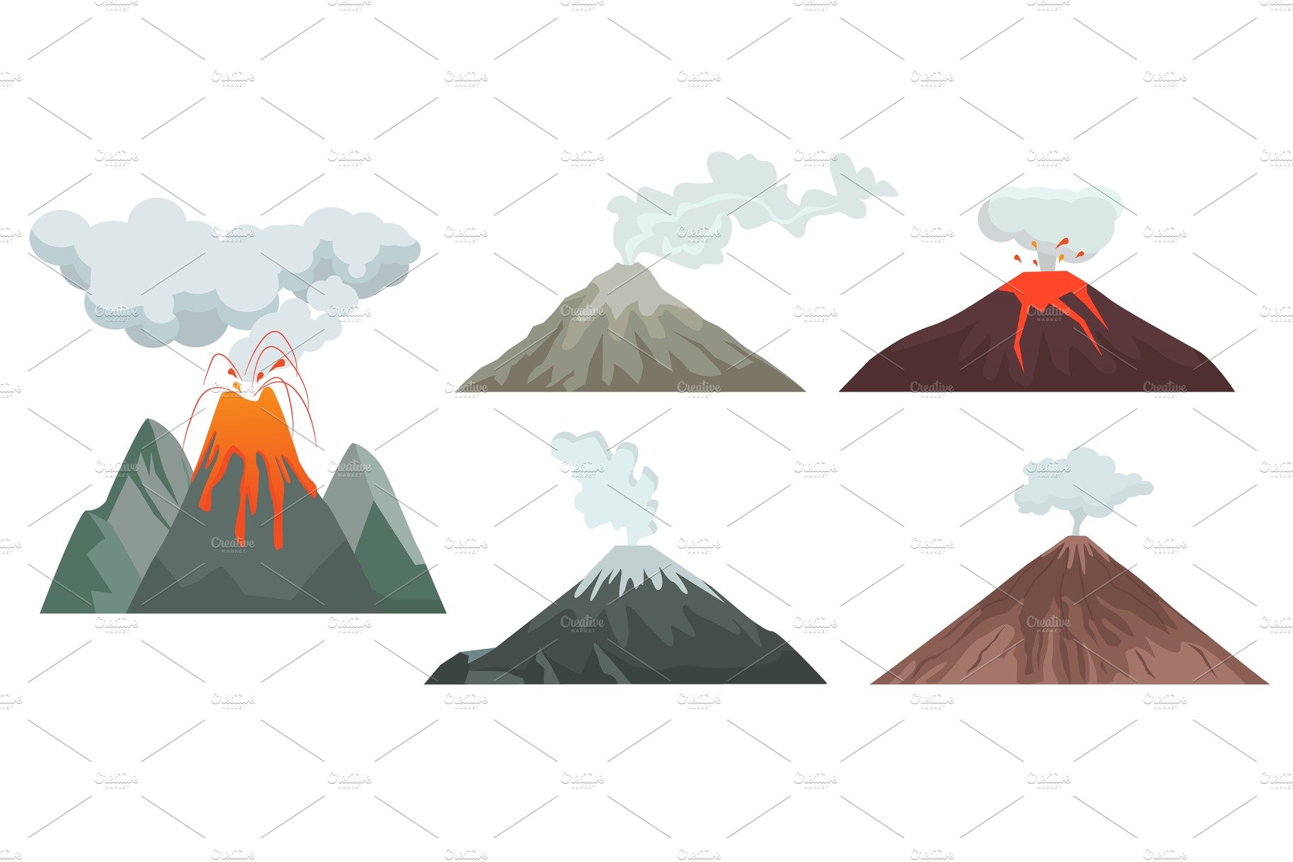 volcano. big mountains hills and cover image.