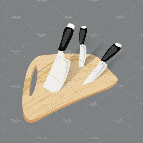 Kitchen knife isolated on white background. View from above. cover image.