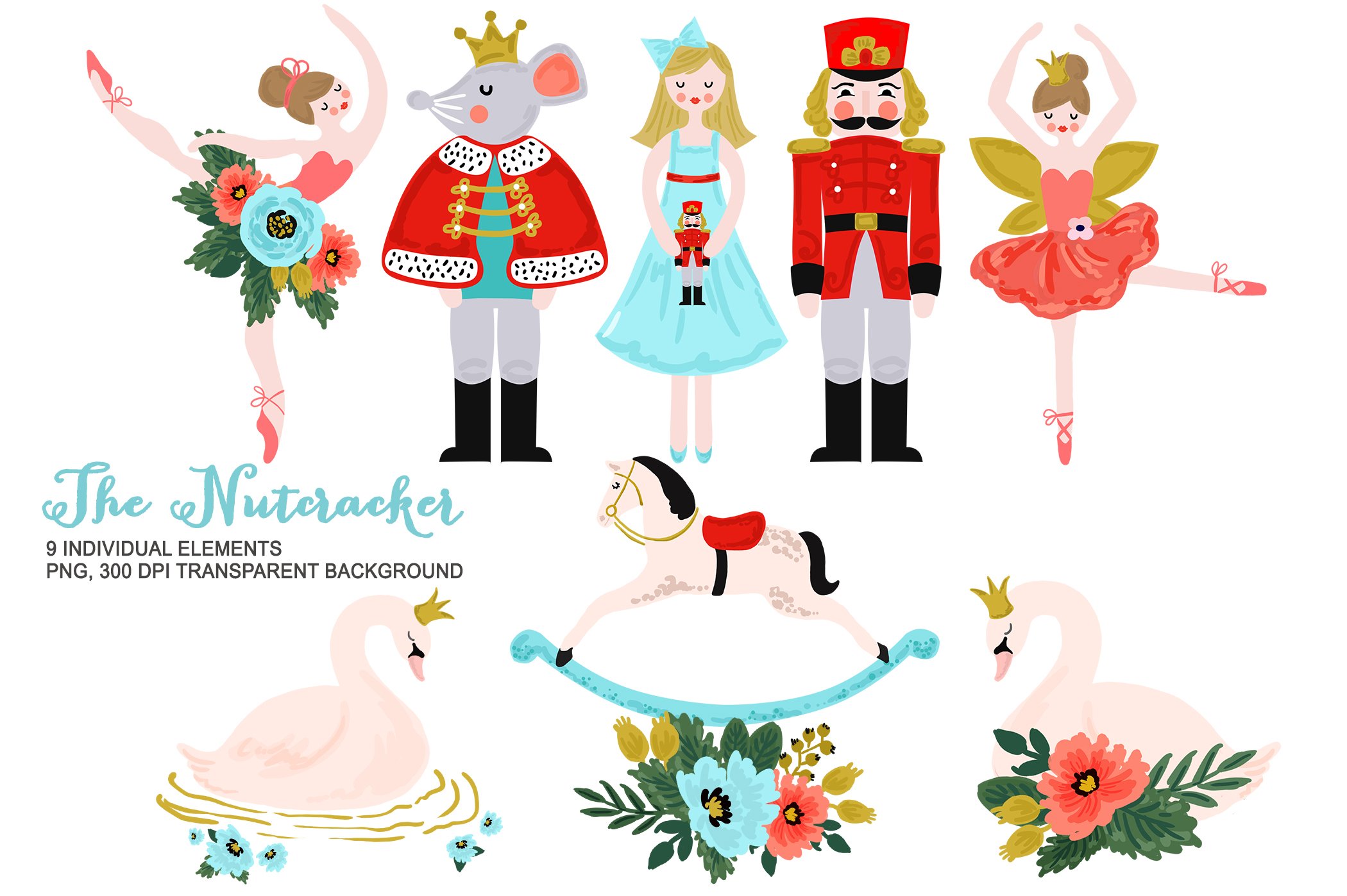 Nutcracker Clipart, Christmas Ballet cover image.